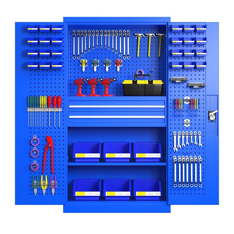 Steel Heavy Duty Tool Cabinet Car Repair Tool Storage Cabinet Warehouse Factory Metal Blue Garage Storage Cabinet