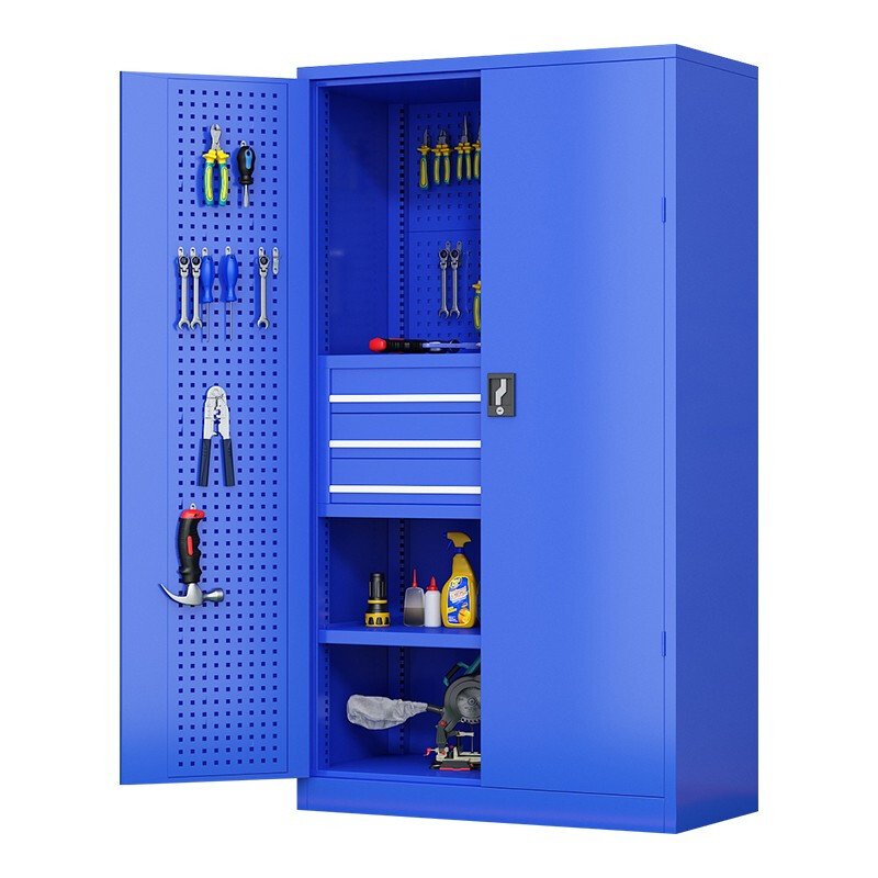 Steel Heavy Duty Tool Cabinet Car Repair Tool Storage Cabinet Warehouse Factory Metal Blue Garage Storage Cabinet
