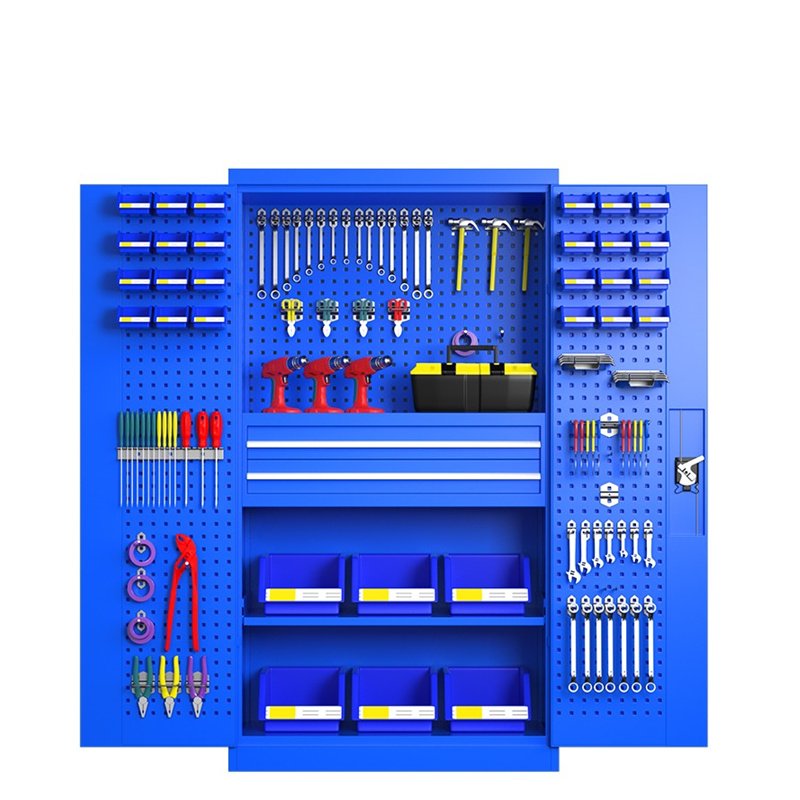 Steel Heavy Duty Tool Cabinet Car Repair Tool Storage Cabinet Warehouse Factory Metal Blue Garage Storage Cabinet