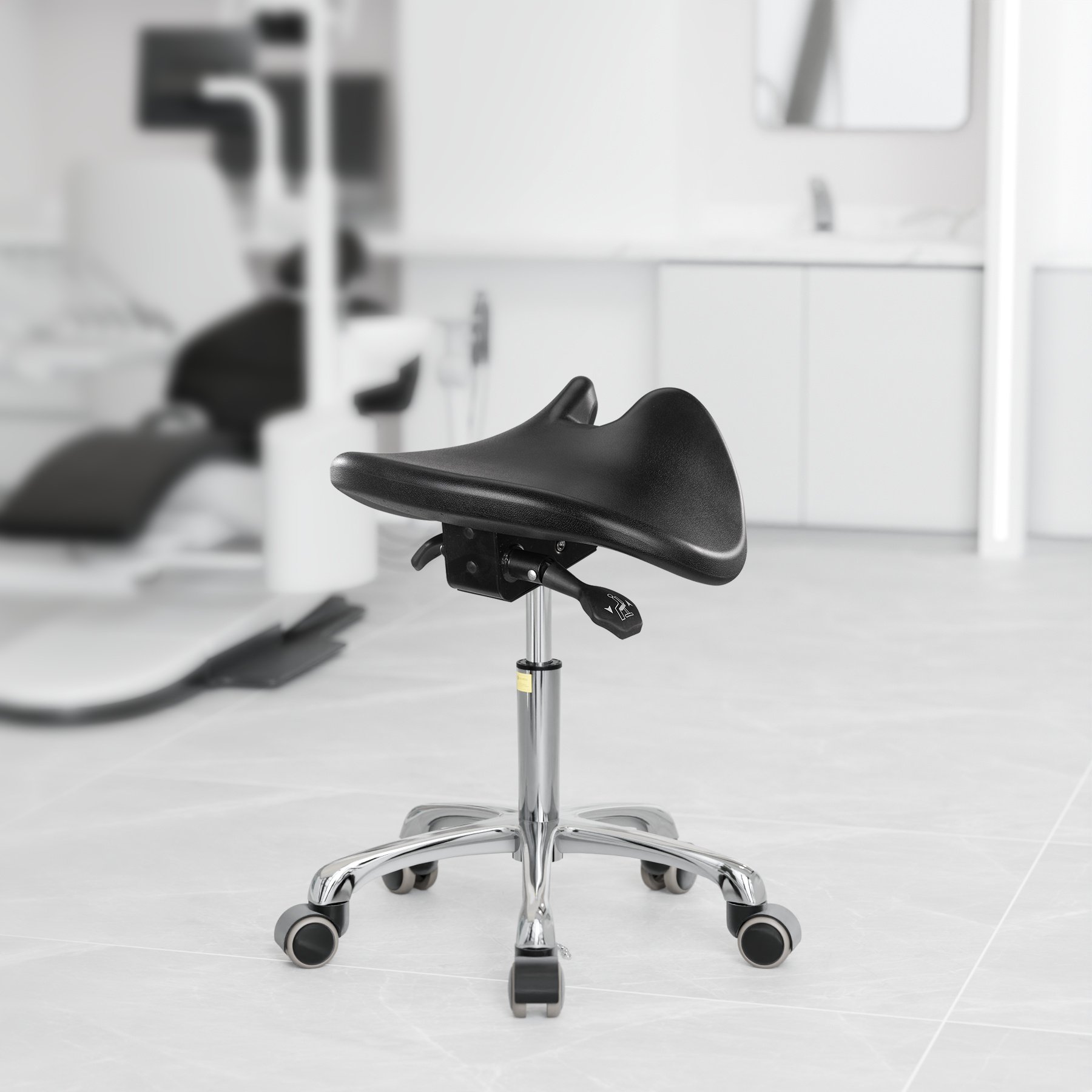 Saddle Spine Protector Ergonomic chair Dentist Riding Swivel chair PU Foaming Saddle chairs