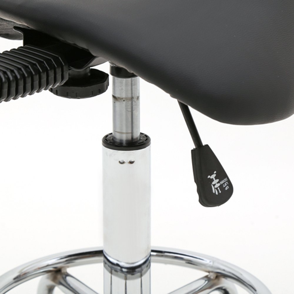 Hot Sale modern PU Leather saddle chair Saddle Shape Adjustable black Salon Stool with back
