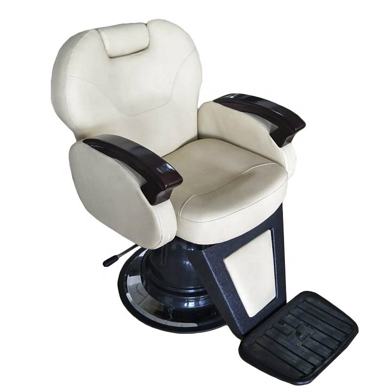 Latest Heavy Mens Salon Equipment White Barber Chair For Barber Shop Furniture Set Barber Chairs