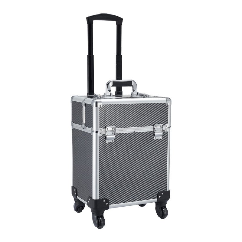 Hot Items Rolling Makeup Train Case 4 in1 Trolley Organizer Travel Case Salon Barber Cosmetic Case with Detachable Wheels