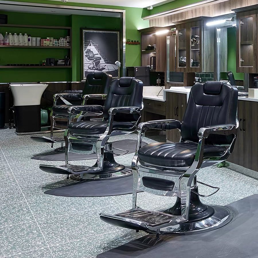 High-end luxury classic antique barber chair large pump hydraulic back retractable headrest for barber shop