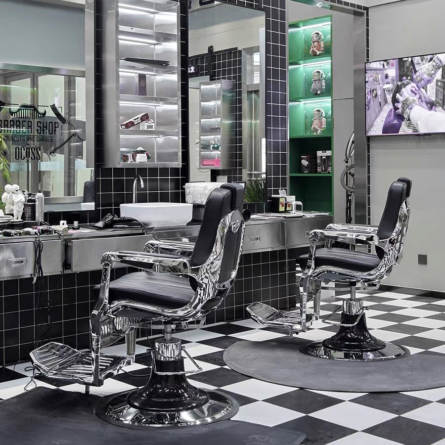 High-end luxury classic antique barber chair large pump hydraulic back retractable headrest for barber shop