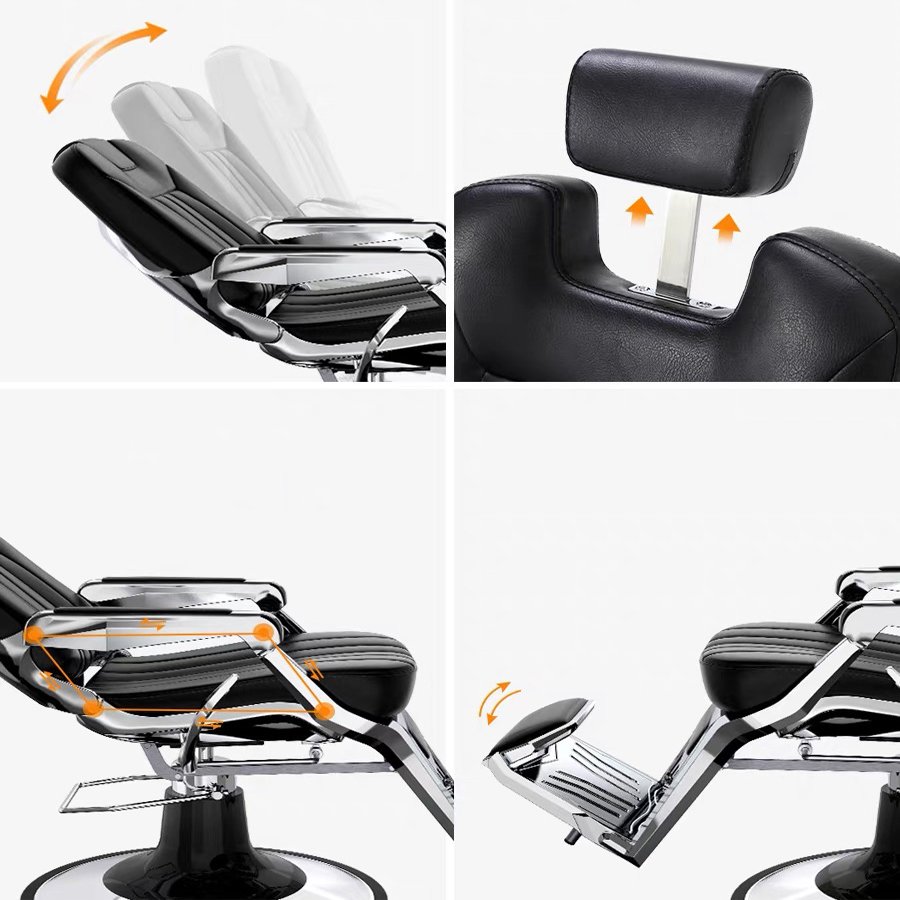 High-end luxury classic antique barber chair large pump hydraulic back retractable headrest for barber shop