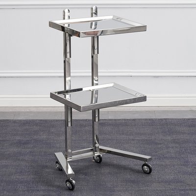 Hot Sale Foldable Special Gold And Silver Stainless Steel Mobile Rolling Hair Shop Cart Drawer Beauty Salon Trolley