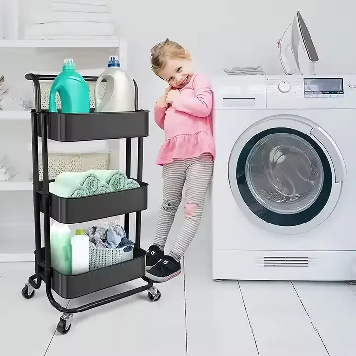 High Quality Multifunctional Carbon Steel Cart Salon Furniture for Beauty Salons and Barber Shops