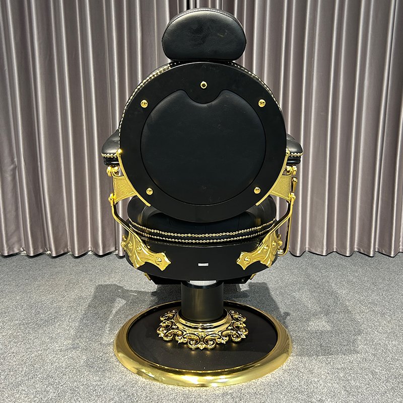 Luxury salon furniture golden retro styling chair hairdressing hydraulic recliner barber chair