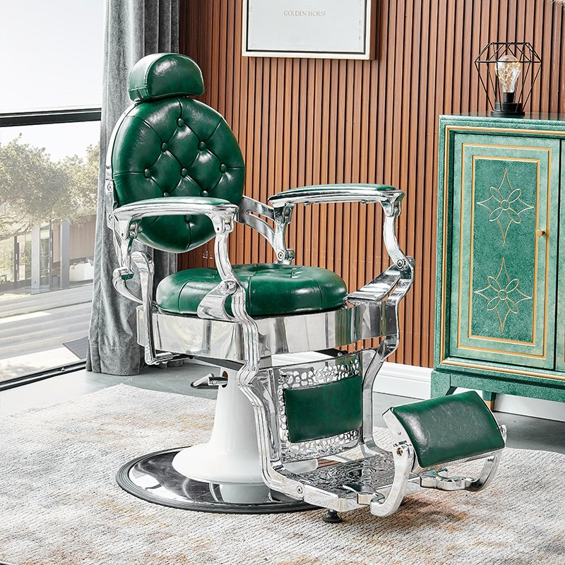 Antique Beauty Salon Black Reclining Hydraulic Barber Chair Vintage Salon Hair Shop Styling Barber Chair For Sales