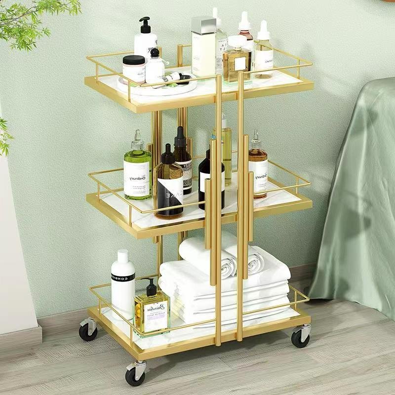 Beauty salon special storage rack light luxury nail beauty eyelash trolley Beauty hair dyeing tool car