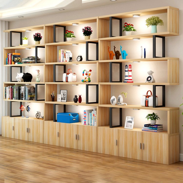 Top Quality Freely Combinable Wood Storage Shelf Bookcase SSalon hotel beauty shop product display shelf cabinet