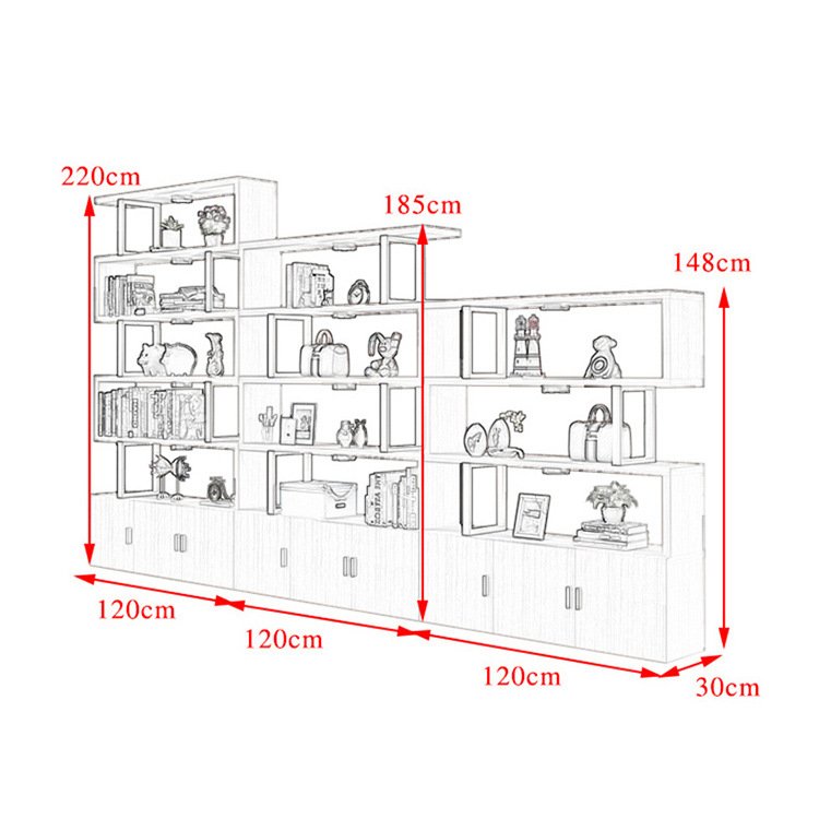 Top Quality Freely Combinable Wood Storage Shelf Bookcase SSalon hotel beauty shop product display shelf cabinet