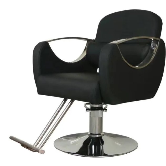 Wholesale Modern Hair Salon Professional Hydraulic Recliner Barber Chairs Golden Leather Men Women's Barberia Sillas Metal Base