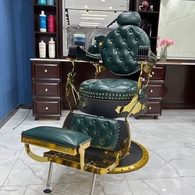 Retro Stylish King Beauty Hairdressing Armrest Hair Styling Classic Hydraulic Furniture Salon Barber Chair