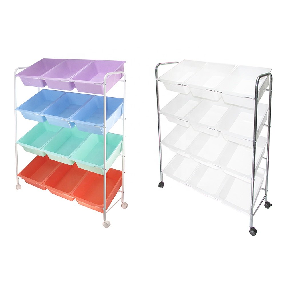 Best Sale Made In Taiwan Easy Push 12 Layers Large Capacity Rolling Toy Drawer Trolley