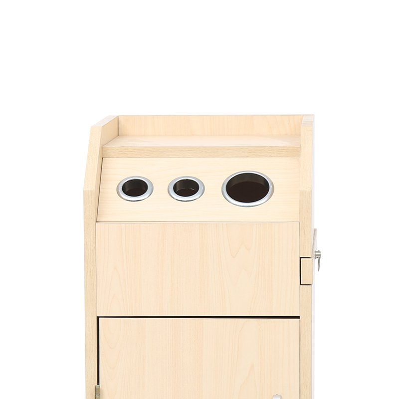 plywood solid wood yellow color wholesale cheap 360 degree barber shop furniture salon trolley