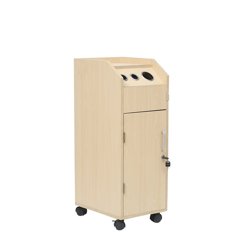 plywood solid wood yellow color wholesale cheap 360 degree barber shop furniture salon trolley