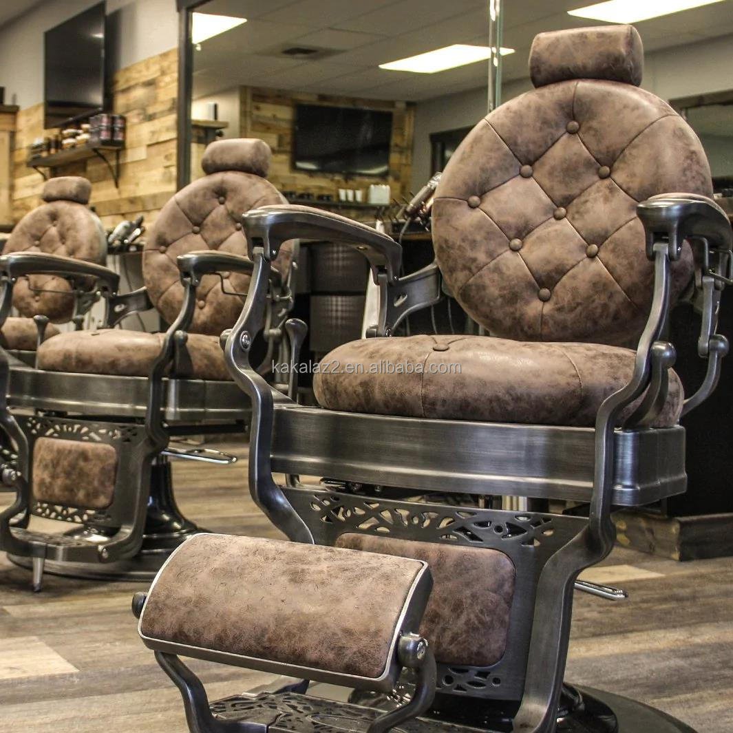 Brown luxurious black vintage barber chairs hair salon master barber chair