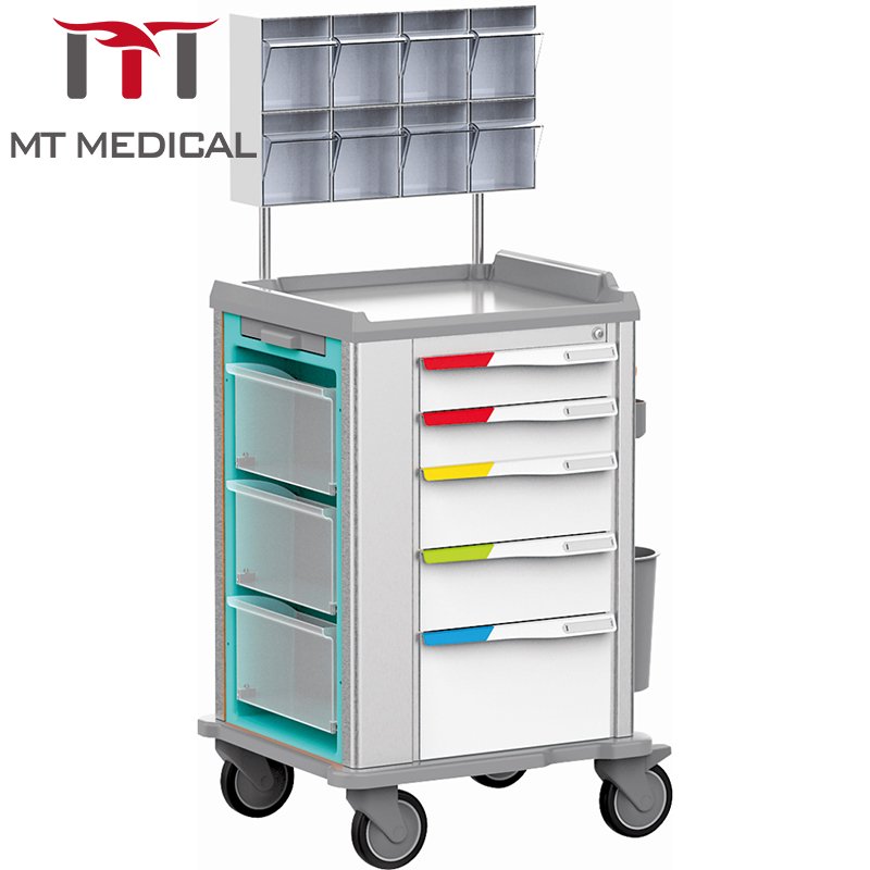 Luxury Anesthesia cart Hospital ABS medical clinical drug delivery trolley anesthesia cart with drawer caster