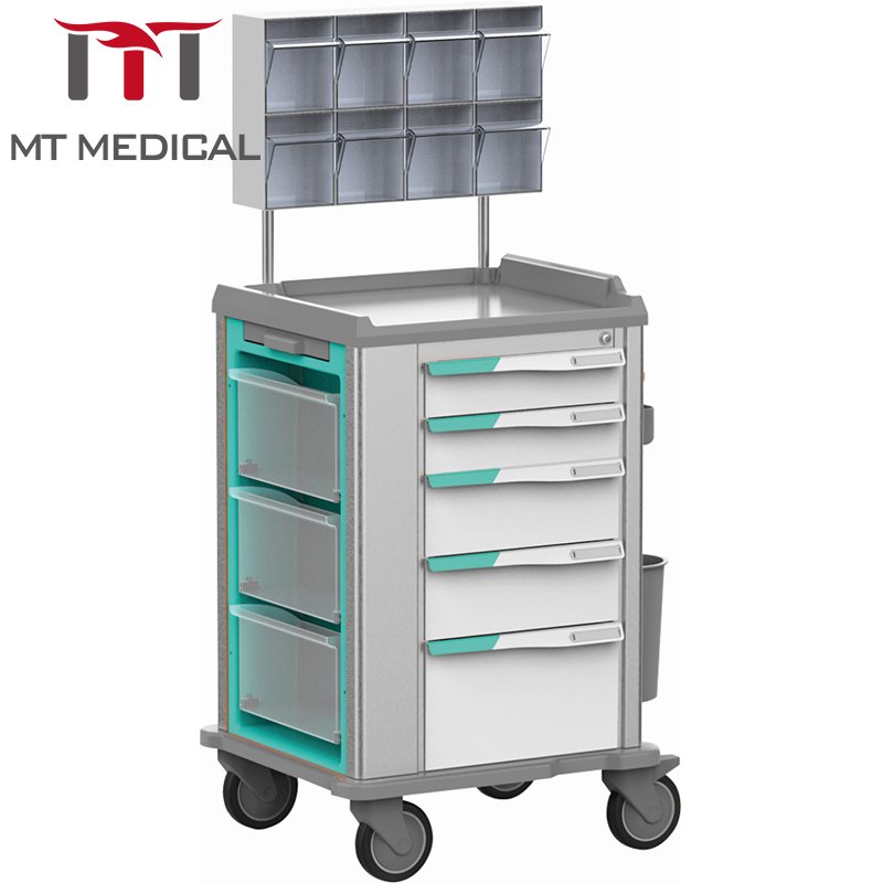 Luxury Anesthesia cart Hospital ABS medical clinical drug delivery trolley anesthesia cart with drawer caster