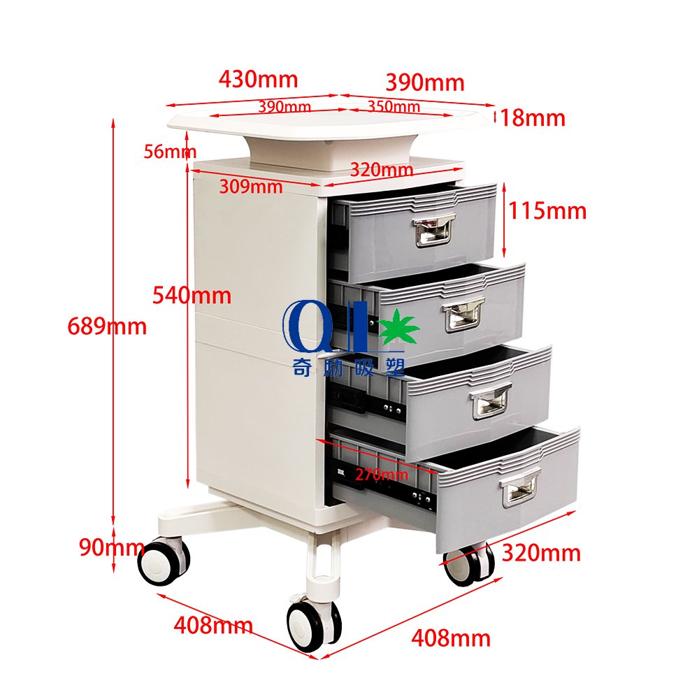 Factory Direct Sales Multi Functional Oxygen Facial Machines Steerable Beauty Cart Trolleys Wtih Silent Anti-Winding Castors