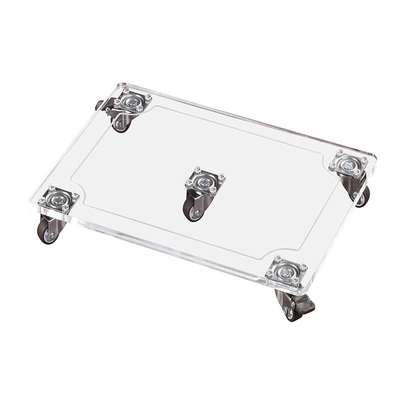 OEM Clear Acrylic Storage Trolley for Drinks Salon Bar Wine Cart Coffee Beverage Makeup Tea Trolley Display Rack for Services