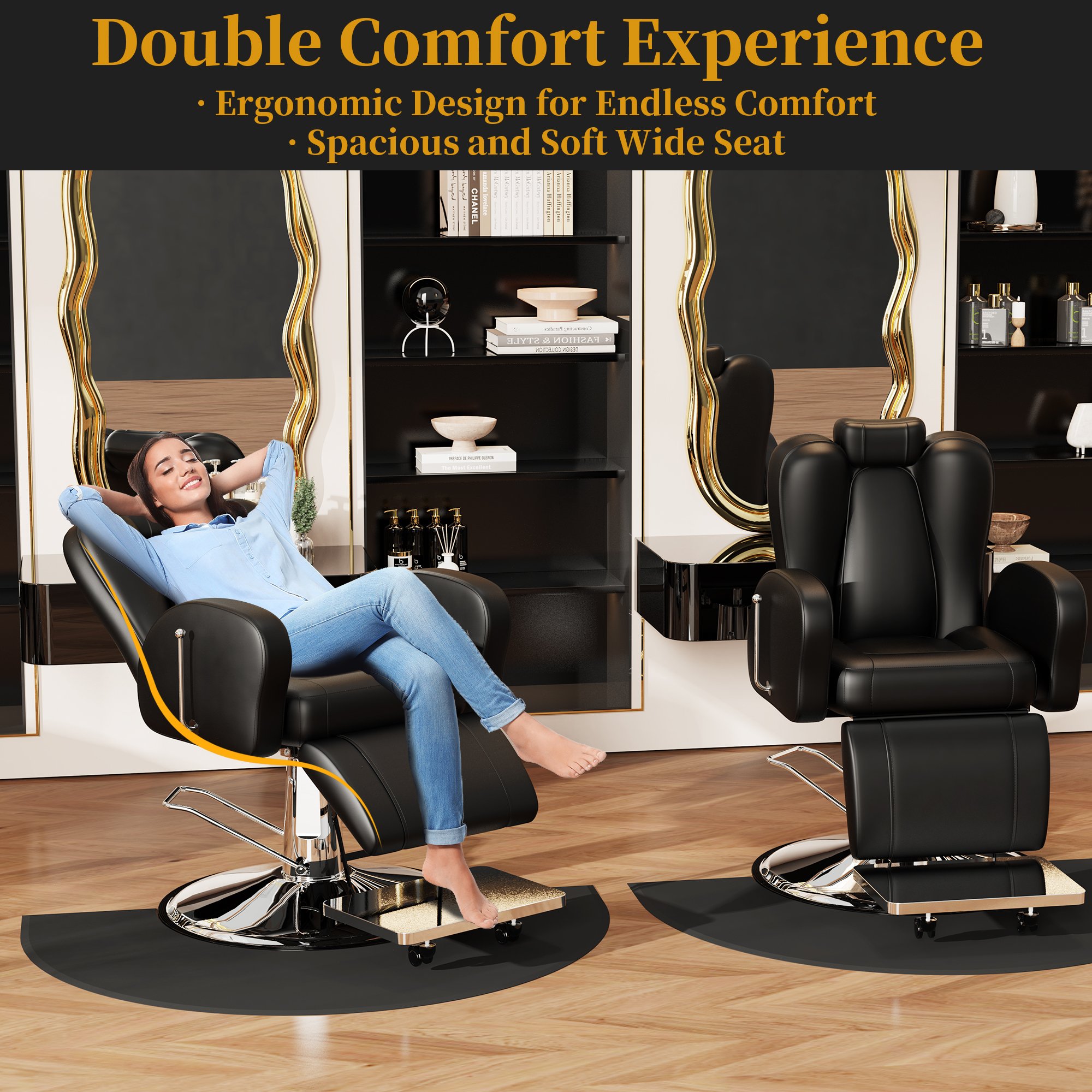 Modern Modern Professional Reclining Barber Chair Comfortable Salon Furniture for Salons and Spas