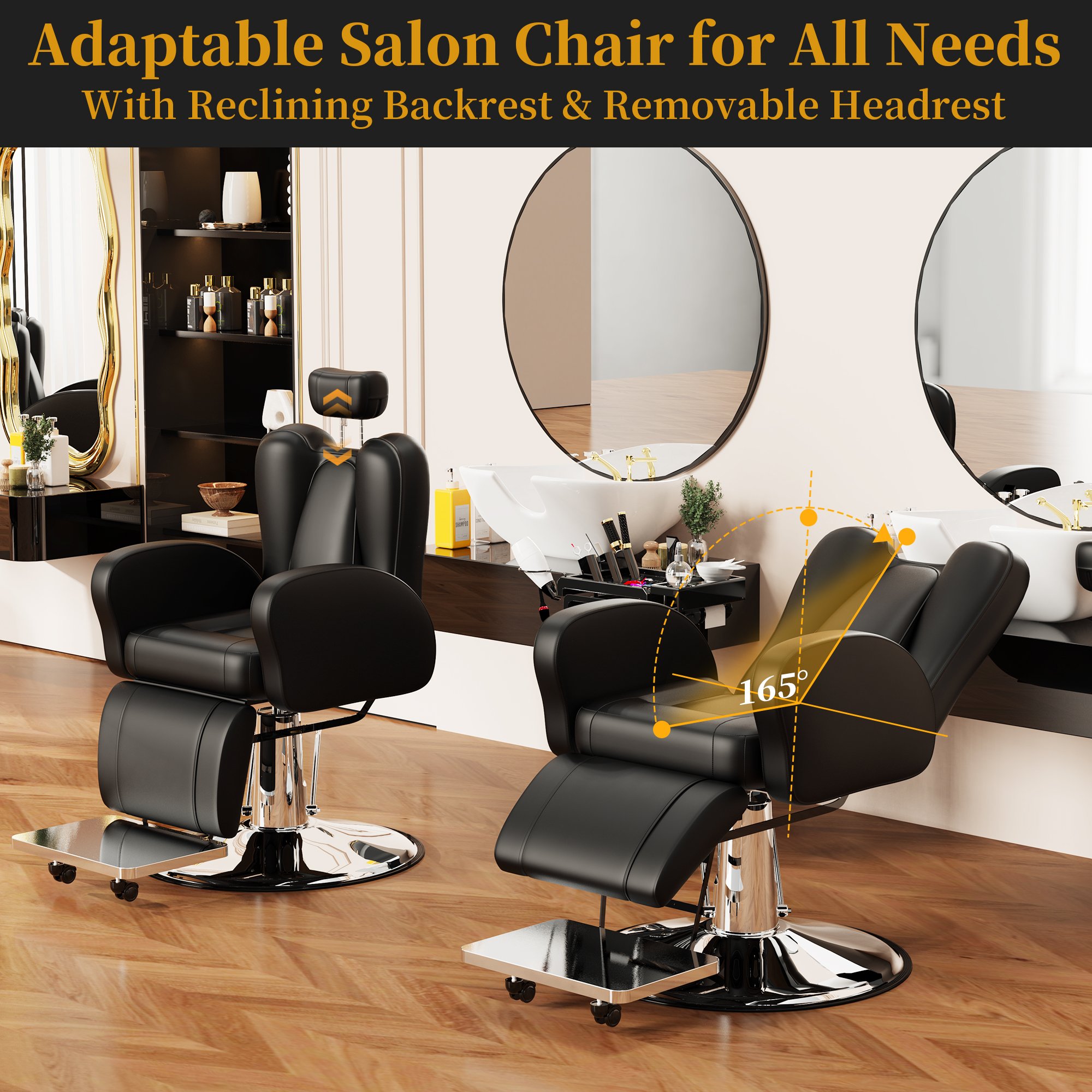 Modern Modern Professional Reclining Barber Chair Comfortable Salon Furniture for Salons and Spas