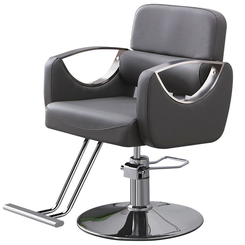 Honggang Hot Selling Metal Gold Plated Base Barber Chair Reversible Back PU Leather Lifting Pump Suitable for Barber Shop