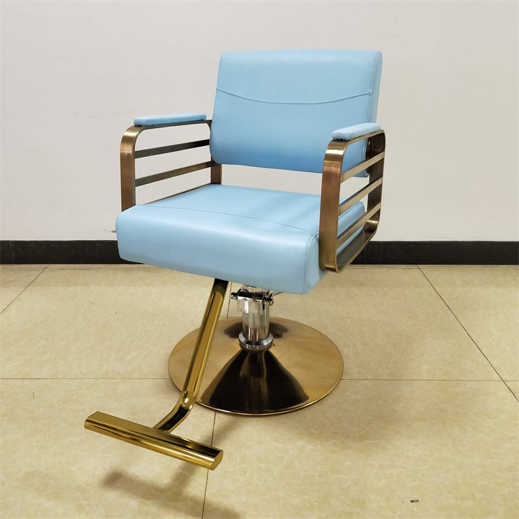 Modern green pink black grey gold blue deco styling hydraulic pump barber chair with square base for hair salon