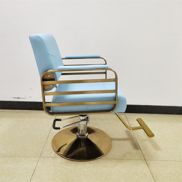 Modern green pink black grey gold blue deco styling hydraulic pump barber chair with square base for hair salon