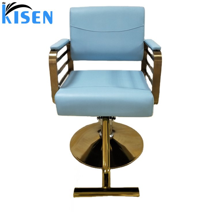 Modern green pink black grey gold blue deco styling hydraulic pump barber chair with square base for hair salon