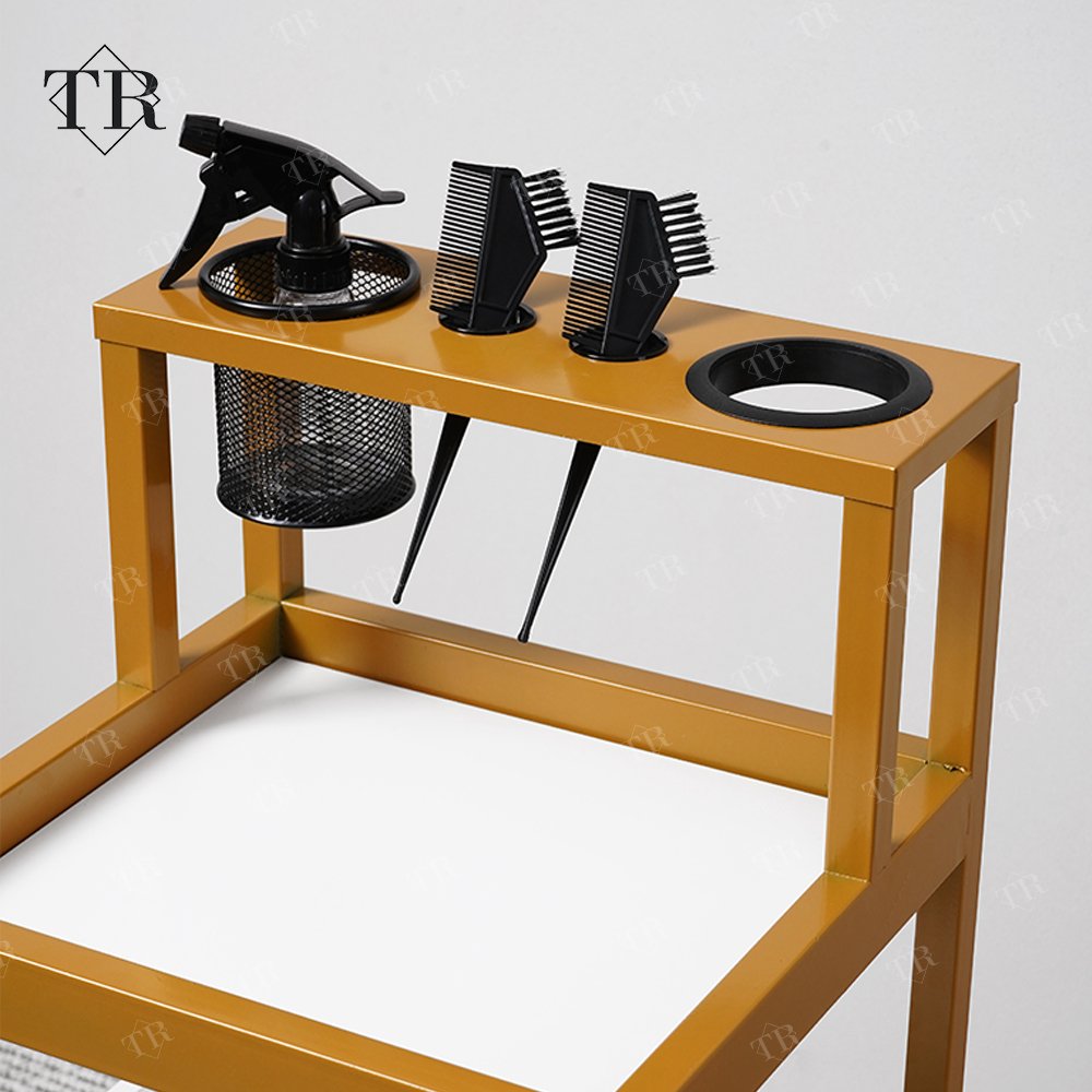 Turri Barber Shop Salon Trolley Cart 2 Layers Steel Shelf Cabinet With Drawer Swivel Rolling Wheels For Barber Shop
