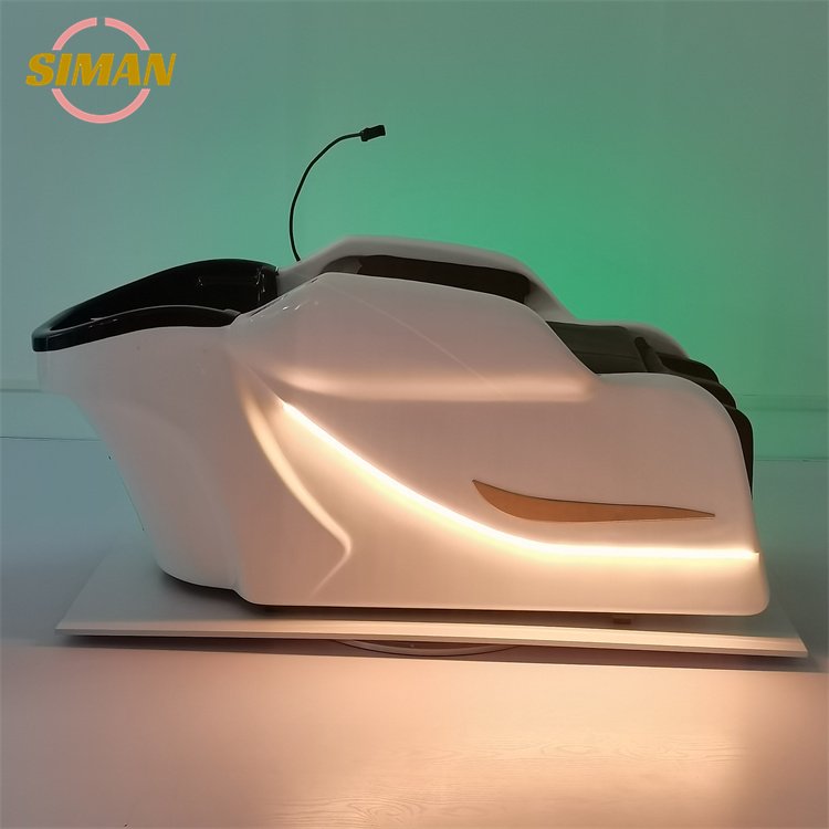 Siman Massage Shampoo Bed With Side Light Mobile Phone Holder Leg Lift Full Body Massage With Water Circulation And Steamer
