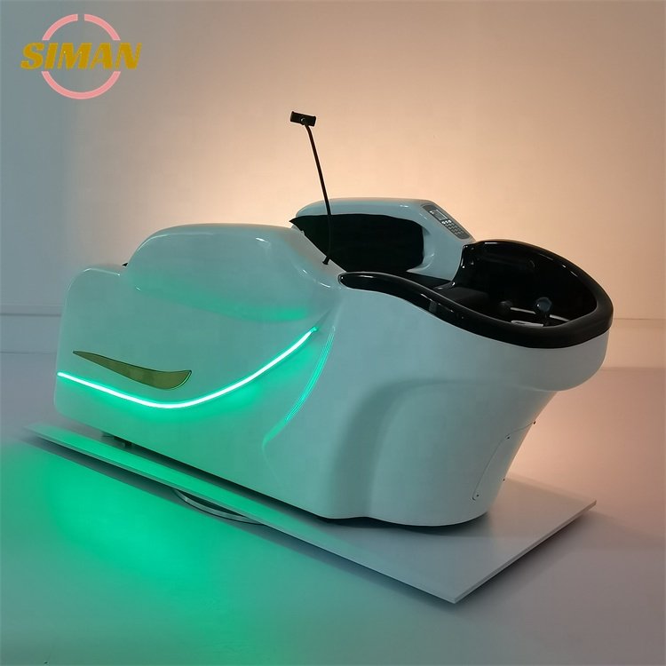 Siman Massage Shampoo Bed With Side Light Mobile Phone Holder Leg Lift Full Body Massage With Water Circulation And Steamer