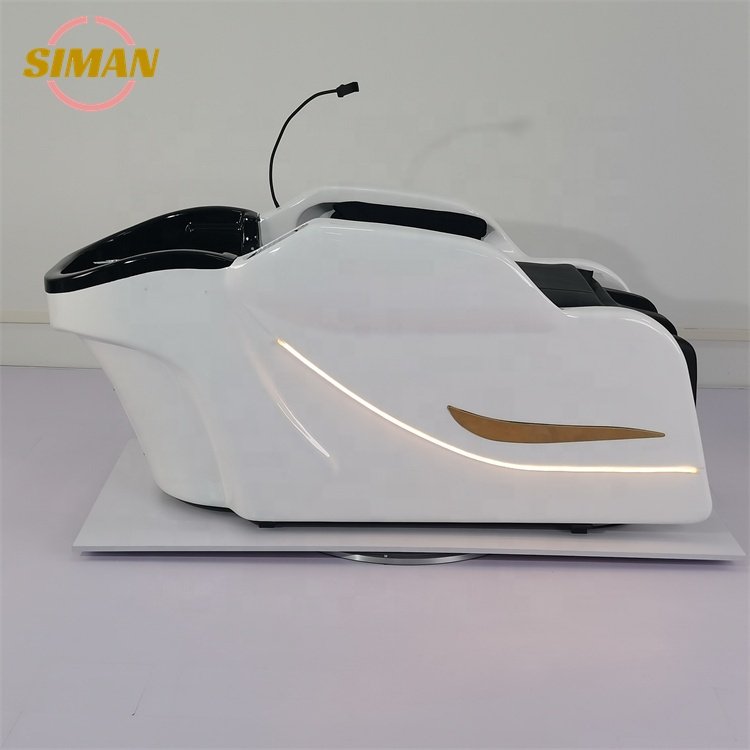 Siman Massage Shampoo Bed With Side Light Mobile Phone Holder Leg Lift Full Body Massage With Water Circulation And Steamer