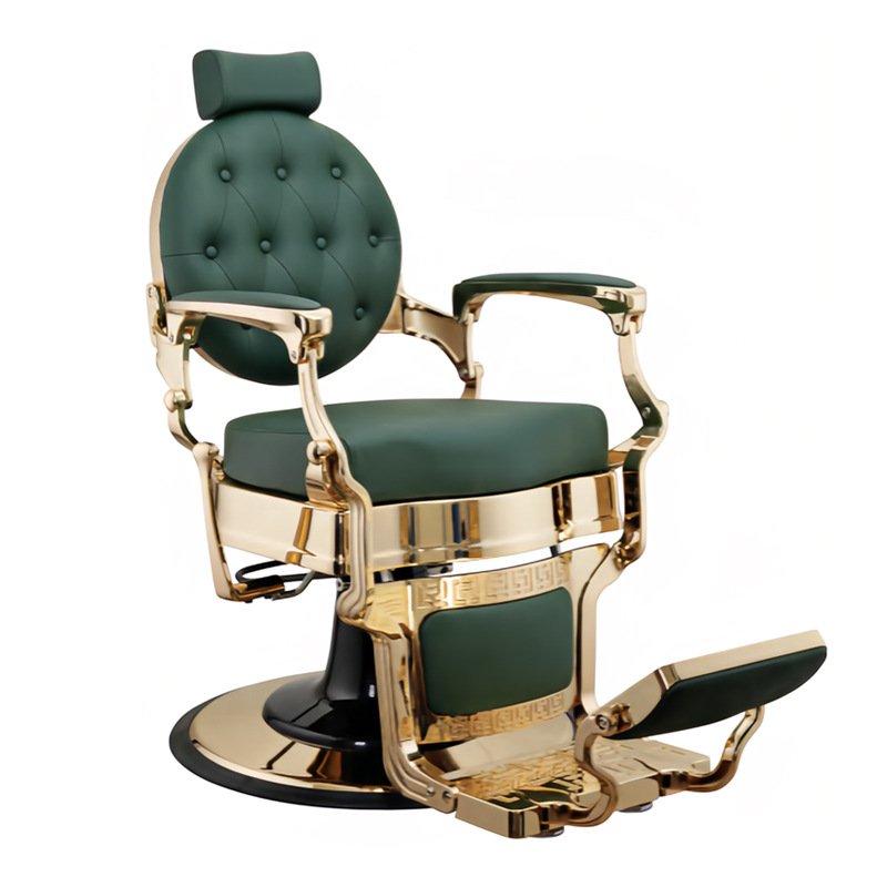 2024 Customized Factory Wholesale Black Leather Square Base Hair Salon Professional Barber Chairs For Sale