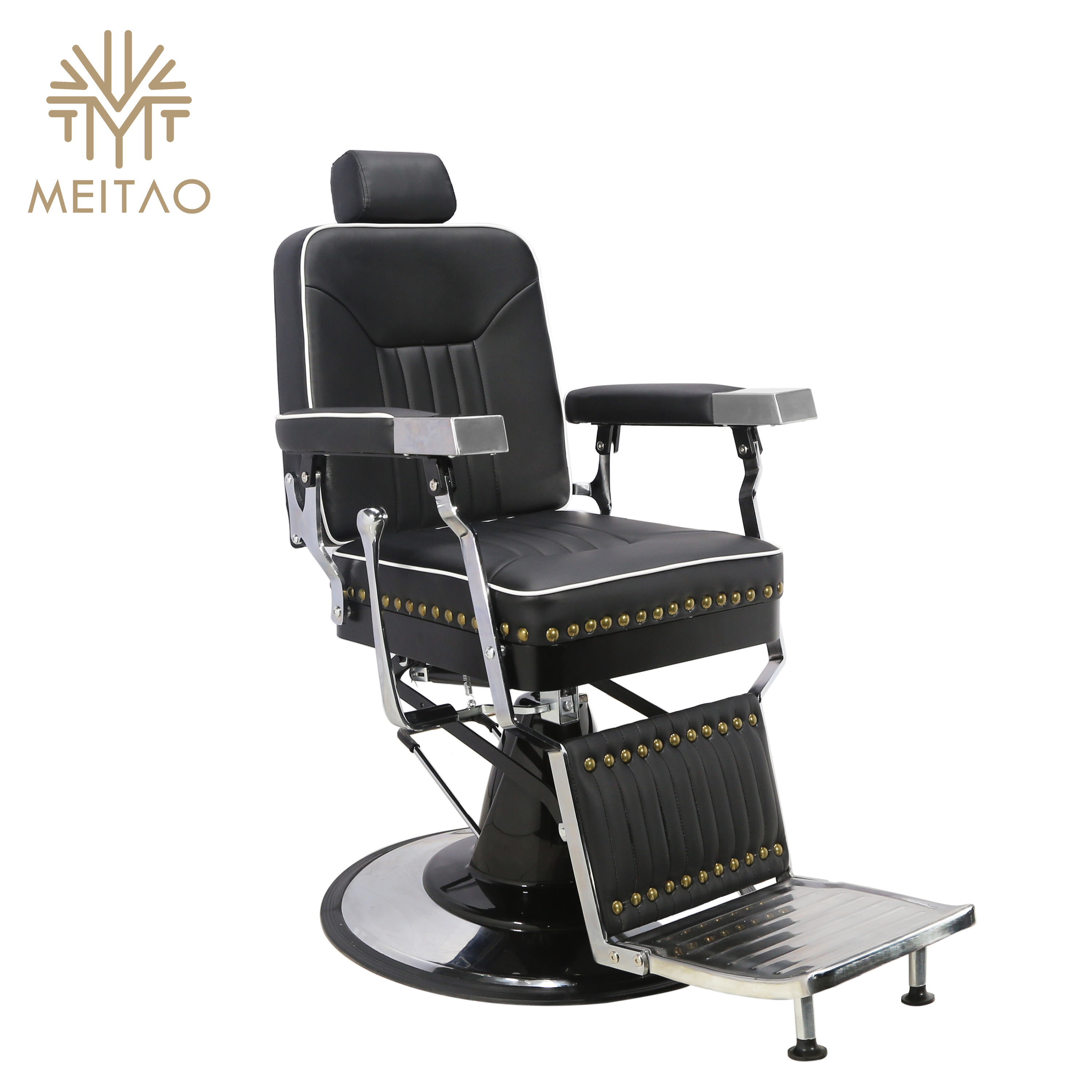 Antique black gold barber chair vintage hairdressing furniture Custom cheap hair salon equipment