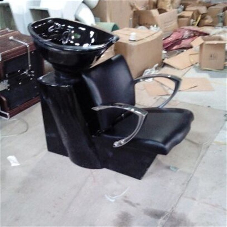 Kisen cheap wholesale black haircut salon furniture hair washing shampoo bed barber adult comfort chair comfortable basin bowl