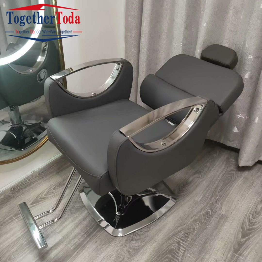 Modern Salon Furniture Comfortable Hairdressing Barber Chair Salon Professional Hair Cutting Reclining Ironing Lift Swivel Chair
