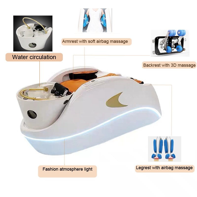 Factory Direct Price Headspa Shampoo With Foot Tub Salon Facial Electric Beauty Bed/head therapy shampoo bed