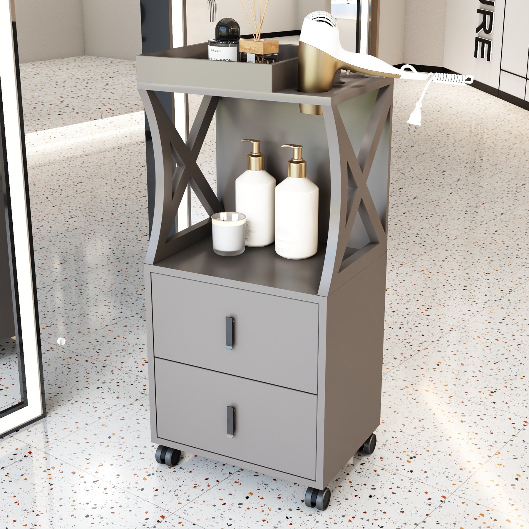 Beauty Salon Special Tool Cabinet With Drawer Multi-layer Rack Cabinet Trolley