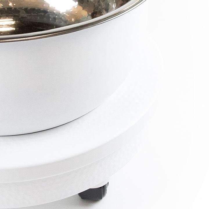 Designer Pedicure Trolley with Foot Sink Dual Tone Metal Pedicure Bowls Shinny Inside White outside Hammered Bowls Pedicure tub