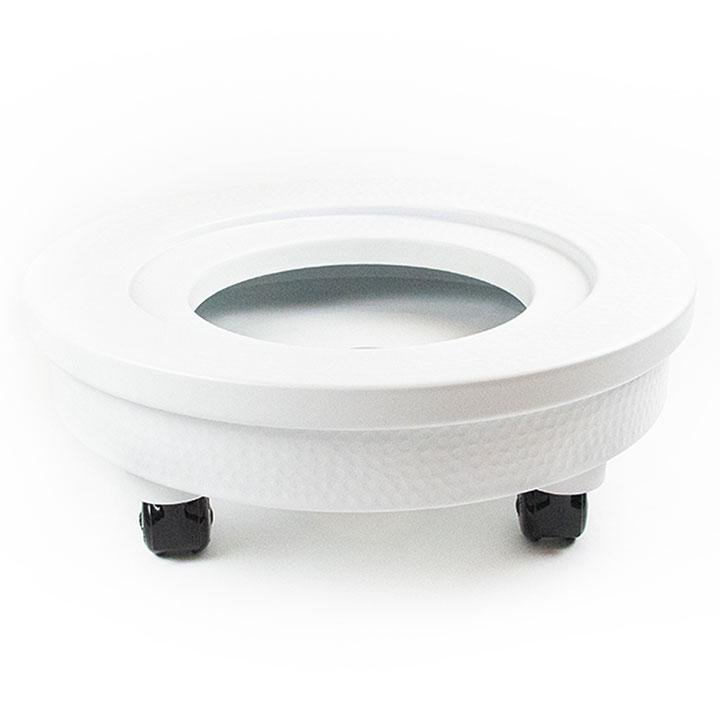 Designer Pedicure Trolley with Foot Sink Dual Tone Metal Pedicure Bowls Shinny Inside White outside Hammered Bowls Pedicure tub