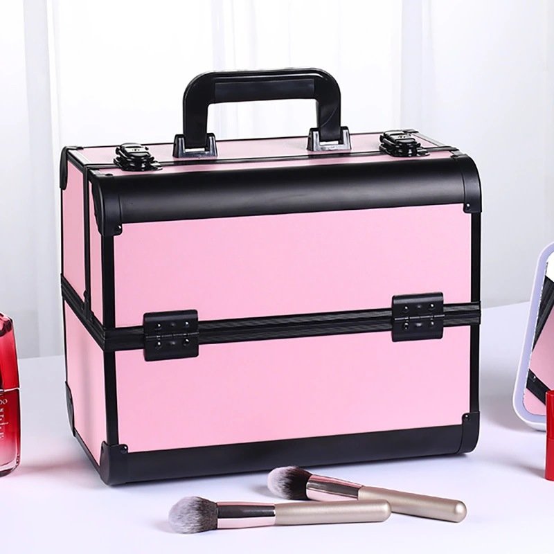 Cosmetics Make Up Trolley Beauty Case Vanity Box Large Capacity Beauty Salon Professional Aluminum Makeup