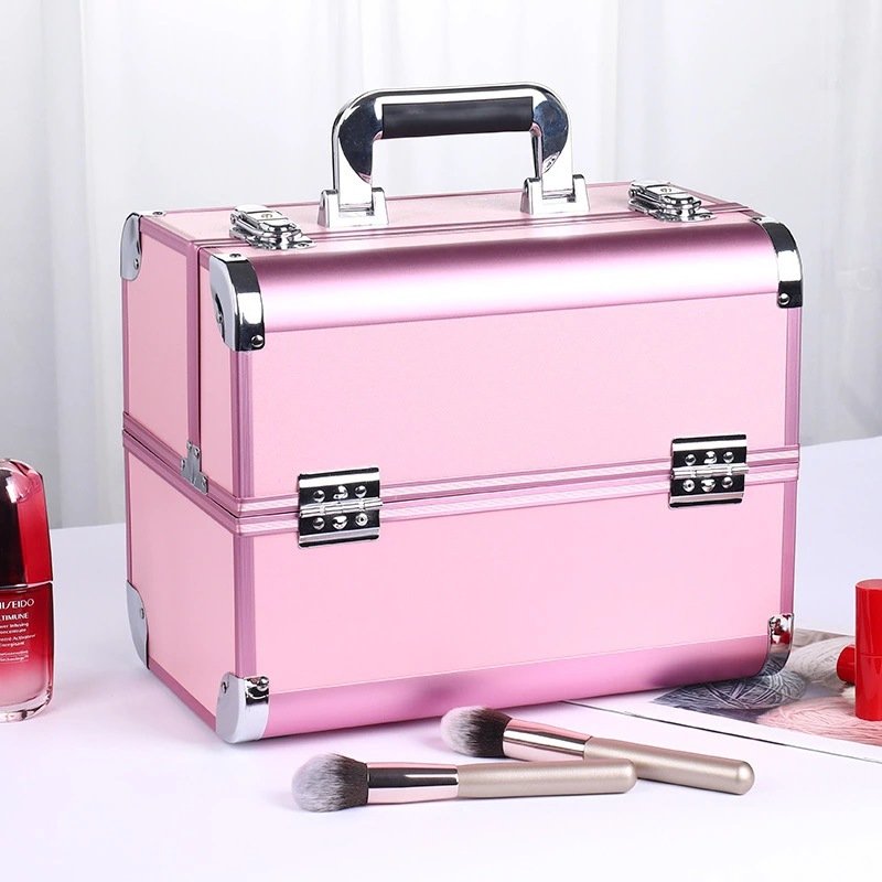 Cosmetics Make Up Trolley Beauty Case Vanity Box Large Capacity Beauty Salon Professional Aluminum Makeup