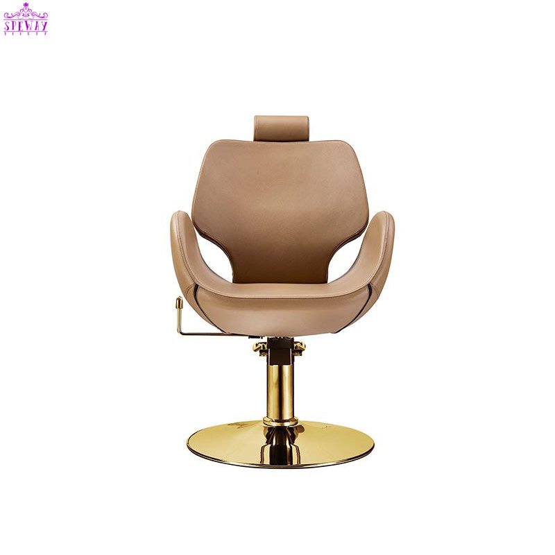 2024 Most Popular Brown Salon Furniture Beauty Salon Equipment Hairdressing Hydraulic Recliner Lift Down Barber Chairs