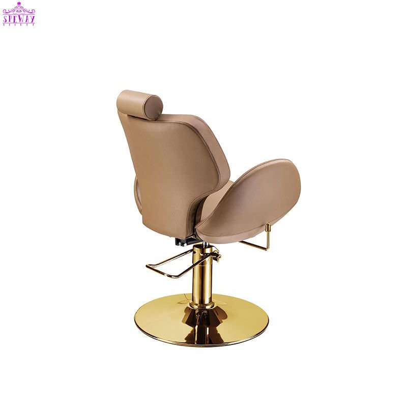 2024 Most Popular Brown Salon Furniture Beauty Salon Equipment Hairdressing Hydraulic Recliner Lift Down Barber Chairs