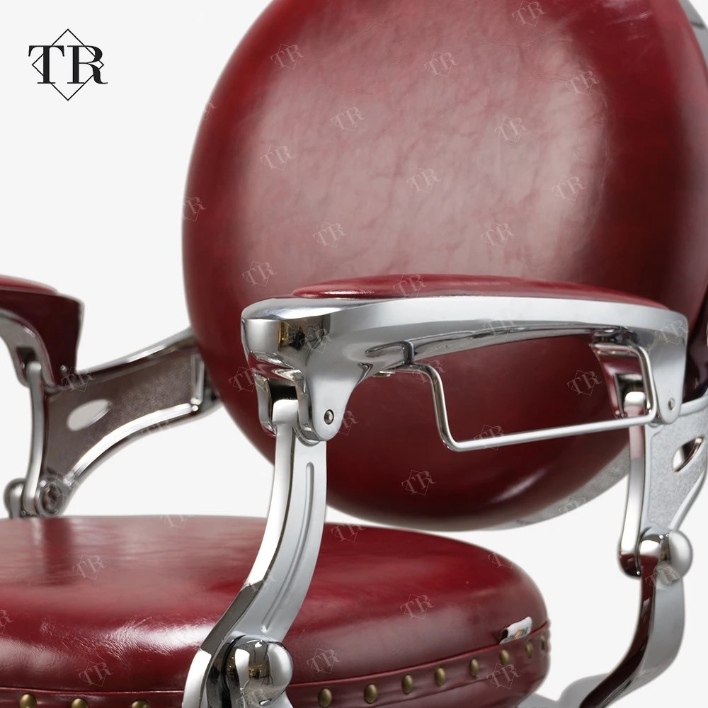 Luxury Salon Barbershop Red Round Barber Chair Salon Complete Professional Hairdressing Salon Man Woman Chair For Styling